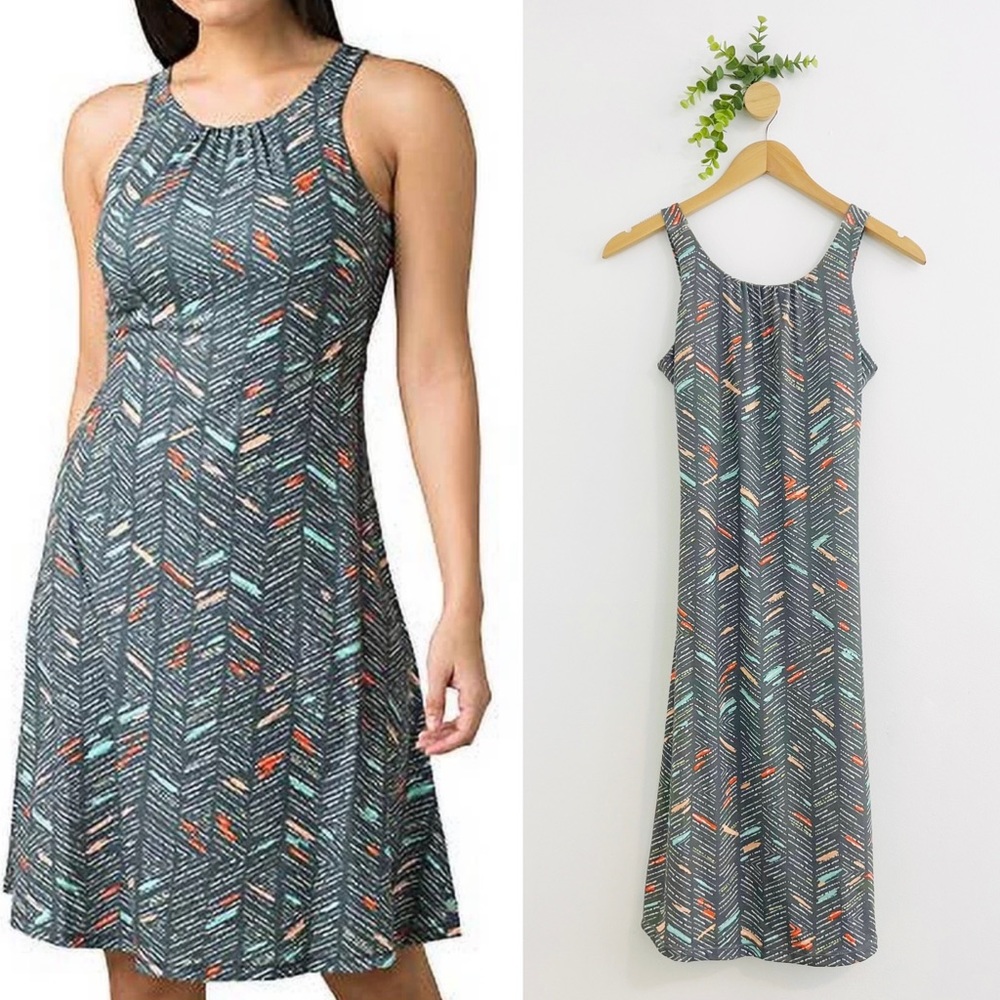 Prana Gray Skypath Backless Casual Athletic Dress